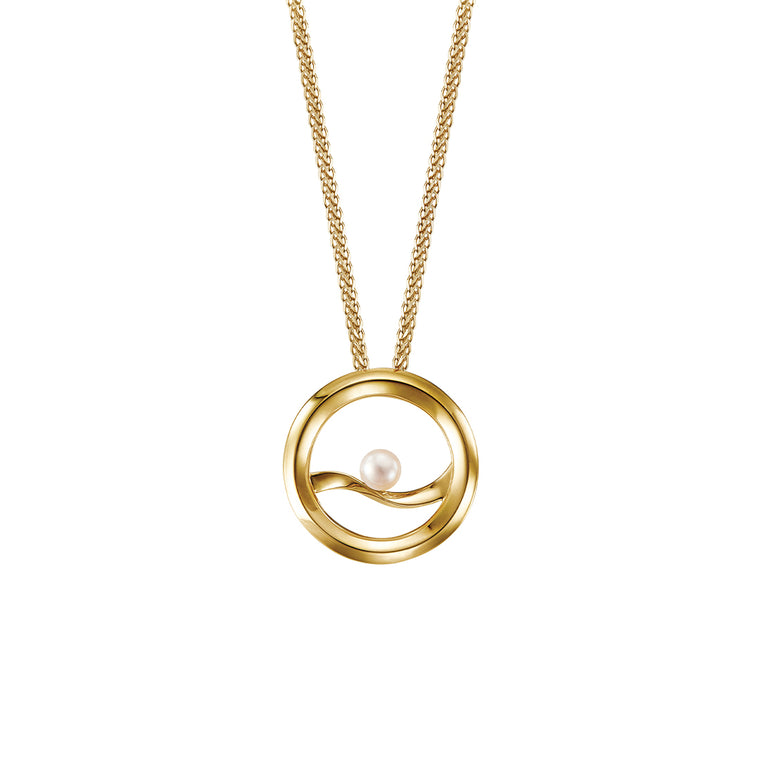 Eva small round pendant with pearl