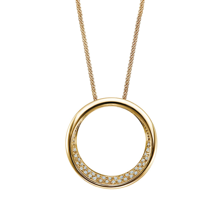 Eva big round pendant with diamonds