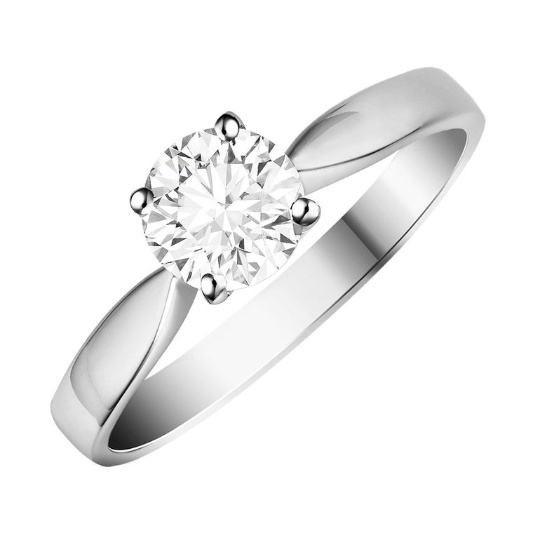 Diamond four-claw solitaire ring