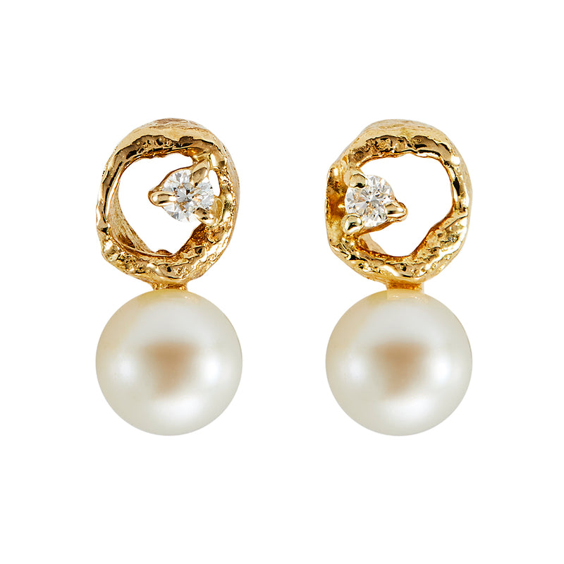 Archive earrings with pearls and diamonds