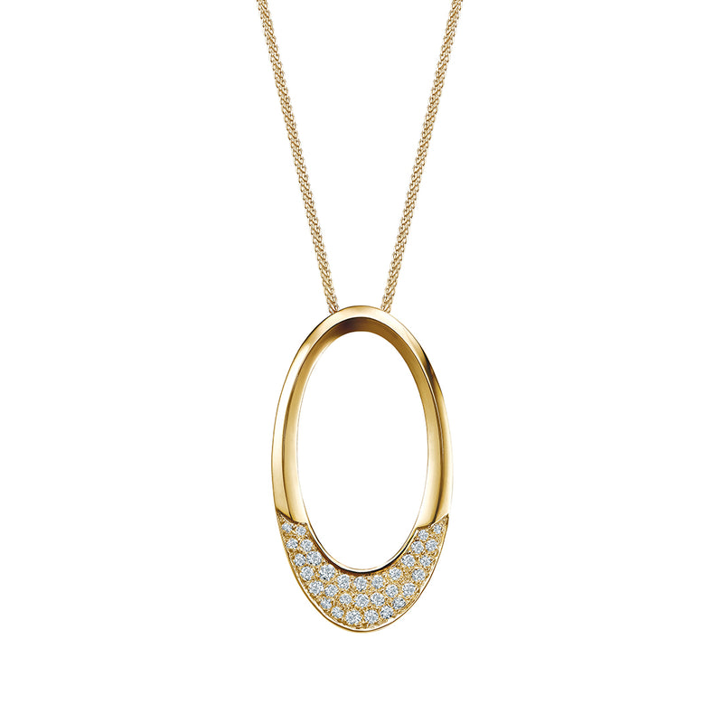 Eva big oval pendant with diamonds