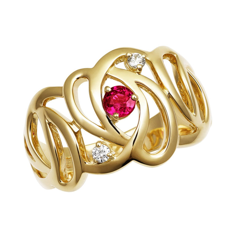 Batik ruby & diamond ring