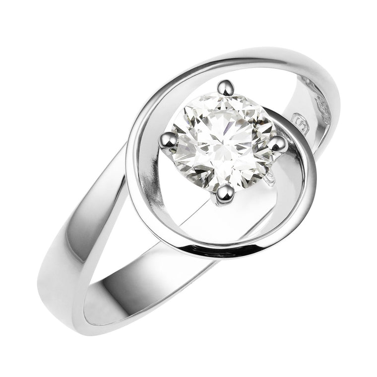 Onda diamond solitaire ring