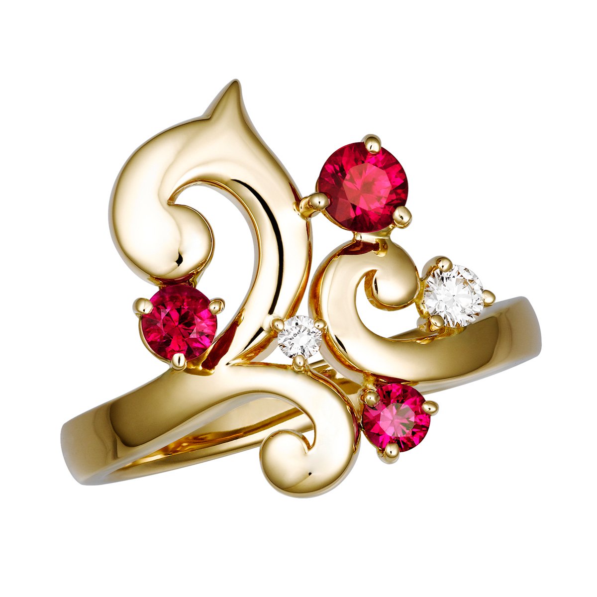 Petit Rococo ruby & diamond ring