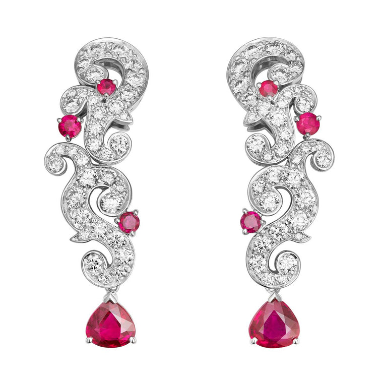 Rococo Reimagined ruby & diamond earrings
