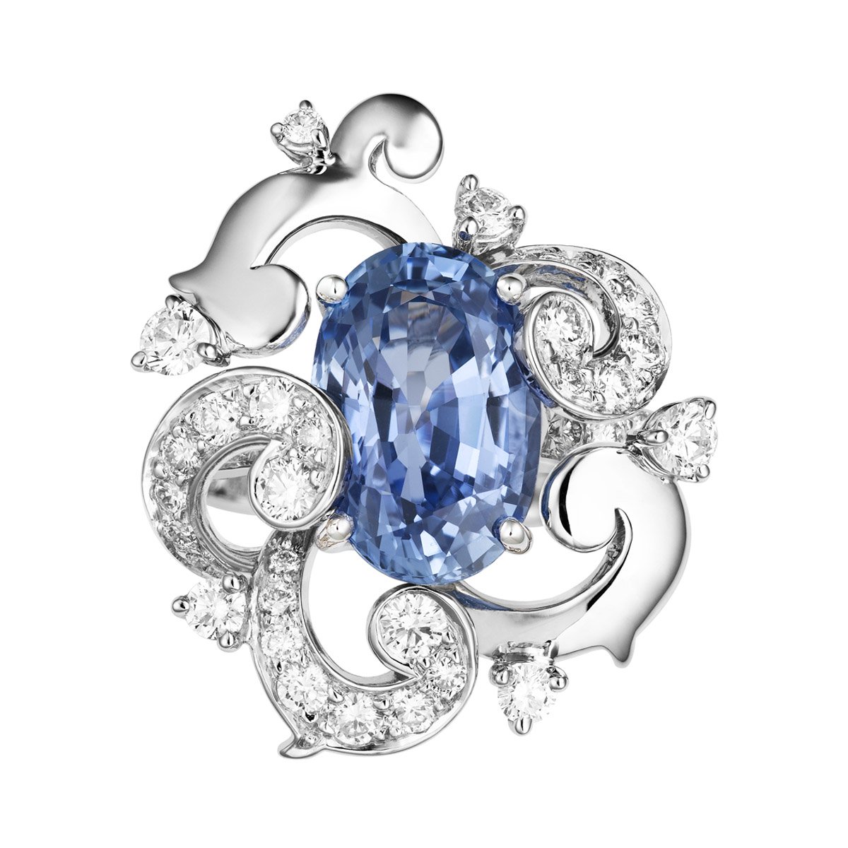 Rococo Reimagined sapphire & diamond ring