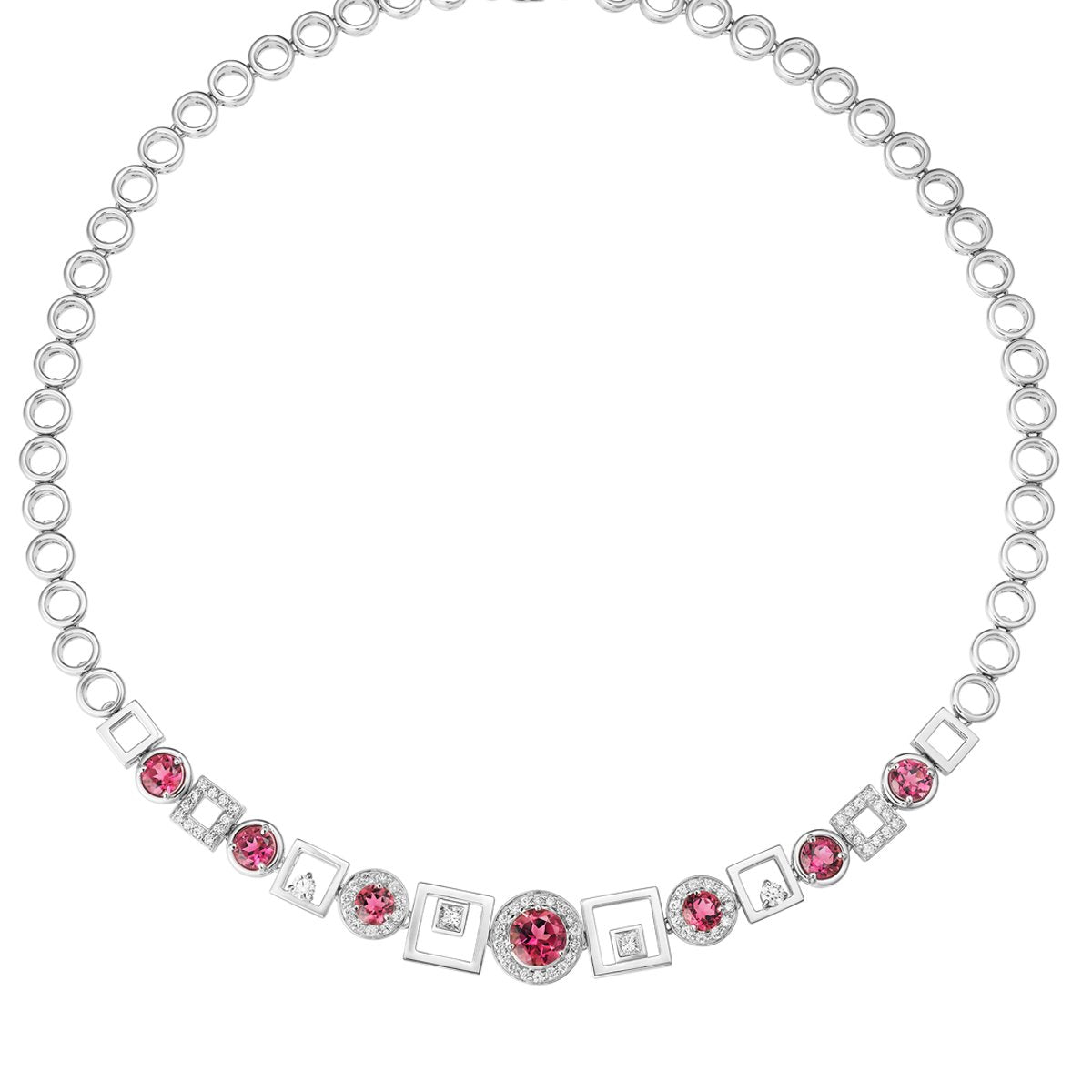 Chantum rubellite & diamond necklace