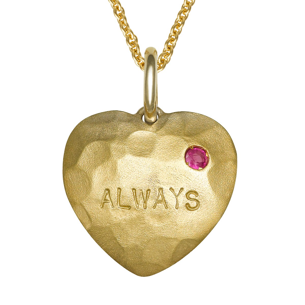 Love Tag pendant with ruby