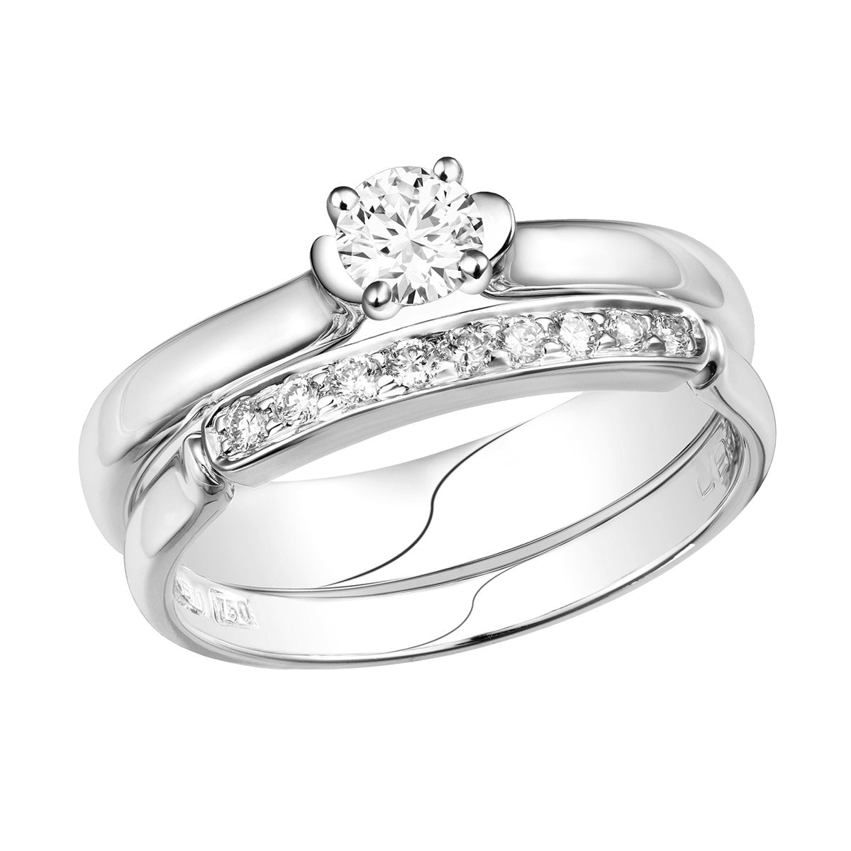 Leora diamond ring & diamond band